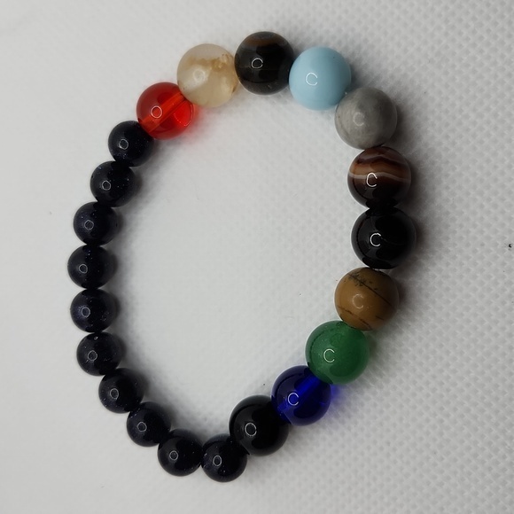 Eight planets natural stone beaded‎ bracelet - Picture 2 of 5